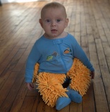 Babies can clean up after themselves with baby mop suit